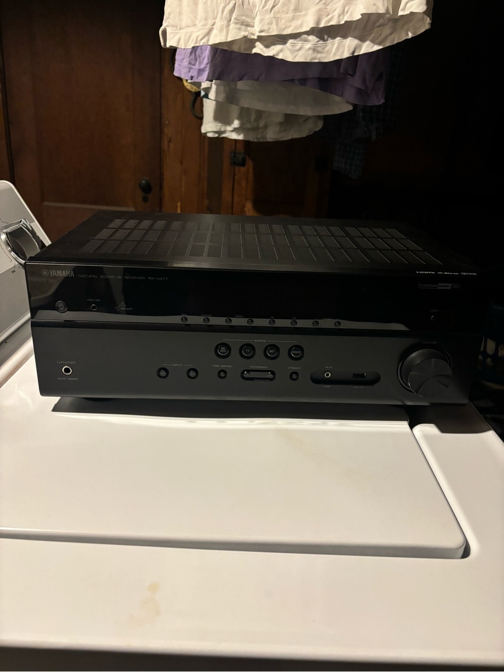 Yamaha Black AV Receiver with Front Controls